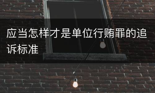 应当怎样才是单位行贿罪的追诉标准