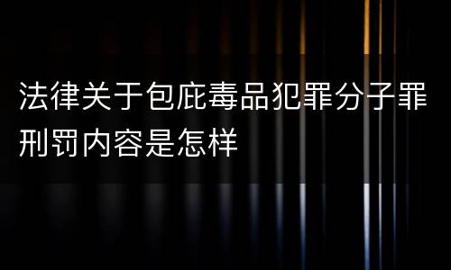 法律关于包庇毒品犯罪分子罪刑罚内容是怎样