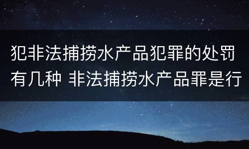 犯非法捕捞水产品犯罪的处罚有几种 非法捕捞水产品罪是行为犯吗
