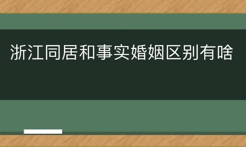 浙江同居和事实婚姻区别有啥