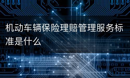 机动车辆保险理赔管理服务标准是什么