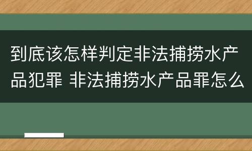 到底该怎样判定非法捕捞水产品犯罪 非法捕捞水产品罪怎么判
