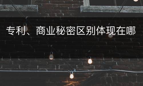专利、商业秘密区别体现在哪