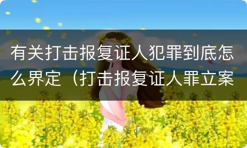 有关打击报复证人犯罪到底怎么界定（打击报复证人罪立案标准）