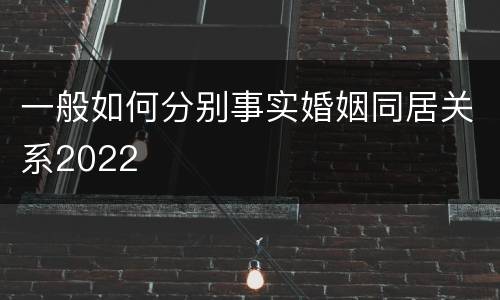 一般如何分别事实婚姻同居关系2022