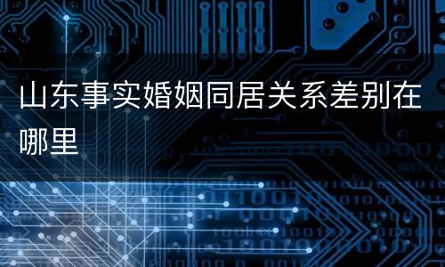 山东事实婚姻同居关系差别在哪里