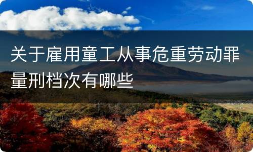 关于雇用童工从事危重劳动罪量刑档次有哪些
