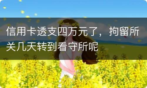 信用卡透支四万元了，拘留所关几天转到看守所呢