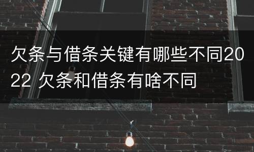欠条与借条关键有哪些不同2022 欠条和借条有啥不同