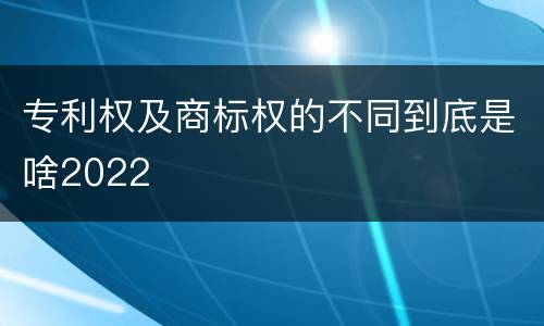 专利权及商标权的不同到底是啥2022