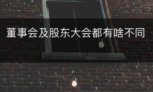 董事会及股东大会都有啥不同