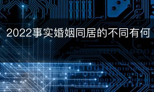 2022事实婚姻同居的不同有何