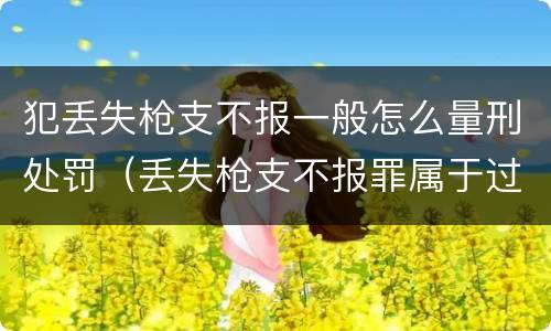 犯丢失枪支不报一般怎么量刑处罚（丢失枪支不报罪属于过失犯罪吗）