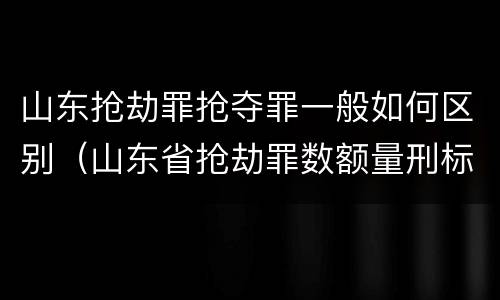 山东抢劫罪抢夺罪一般如何区别（山东省抢劫罪数额量刑标准）