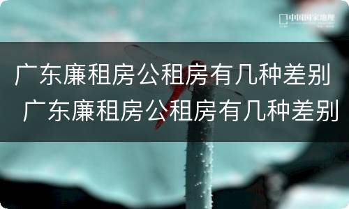 广东廉租房公租房有几种差别 广东廉租房公租房有几种差别