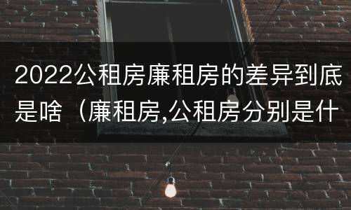 2022公租房廉租房的差异到底是啥（廉租房,公租房分别是什么意思?）