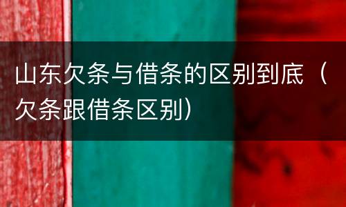 山东欠条与借条的区别到底（欠条跟借条区别）