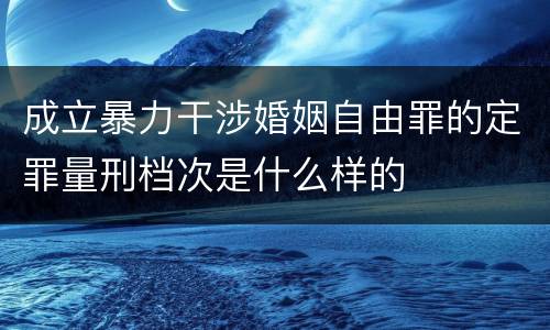 成立暴力干涉婚姻自由罪的定罪量刑档次是什么样的