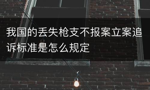 我国的丢失枪支不报案立案追诉标准是怎么规定
