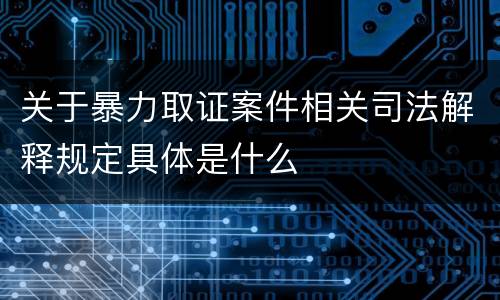 关于暴力取证案件相关司法解释规定具体是什么