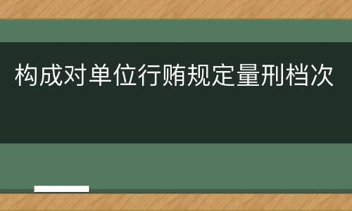构成对单位行贿规定量刑档次