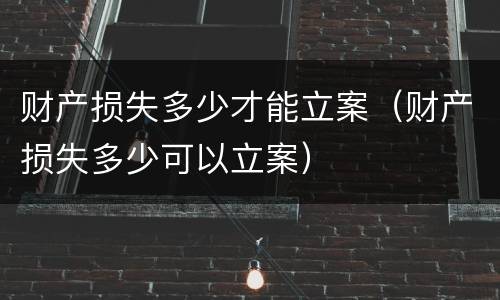 财产损失多少才能立案（财产损失多少可以立案）