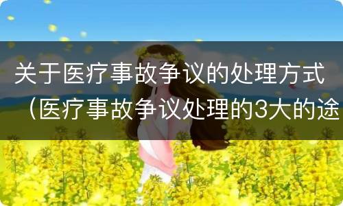 关于医疗事故争议的处理方式（医疗事故争议处理的3大的途径）