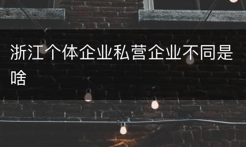 浙江个体企业私营企业不同是啥