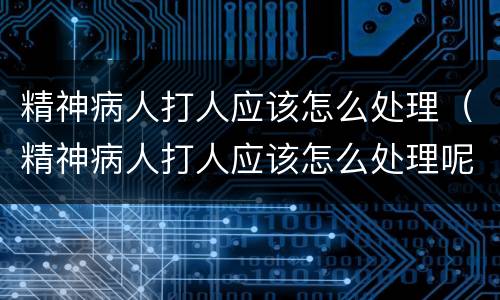 精神病人打人应该怎么处理（精神病人打人应该怎么处理呢）