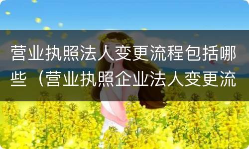 营业执照法人变更流程包括哪些（营业执照企业法人变更流程）