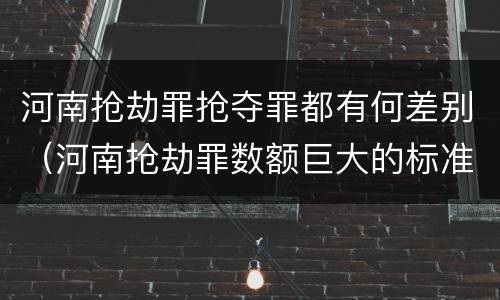 河南抢劫罪抢夺罪都有何差别（河南抢劫罪数额巨大的标准）