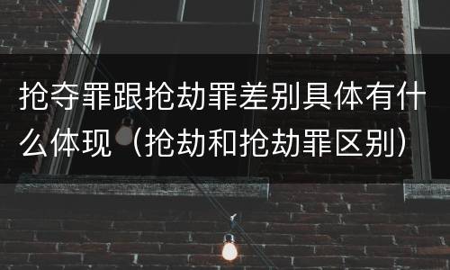 抢夺罪跟抢劫罪差别具体有什么体现（抢劫和抢劫罪区别）