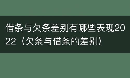借条与欠条差别有哪些表现2022（欠条与借条的差别）