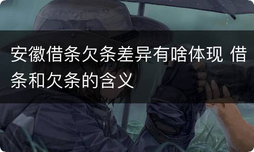安徽借条欠条差异有啥体现 借条和欠条的含义