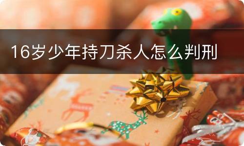 16岁少年持刀杀人怎么判刑
