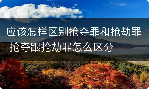 应该怎样区别抢夺罪和抢劫罪 抢夺跟抢劫罪怎么区分