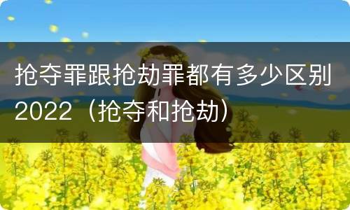 抢夺罪跟抢劫罪都有多少区别2022（抢夺和抢劫）