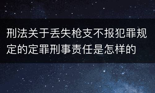 刑法关于丢失枪支不报犯罪规定的定罪刑事责任是怎样的
