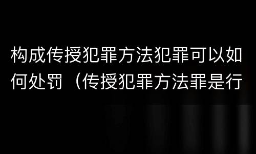构成传授犯罪方法犯罪可以如何处罚（传授犯罪方法罪是行为犯吗）