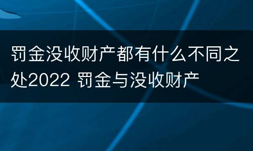 罚金没收财产都有什么不同之处2022 罚金与没收财产