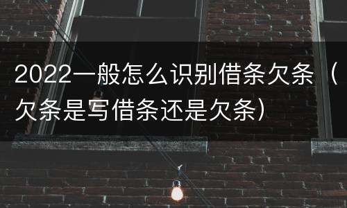 2022一般怎么识别借条欠条（欠条是写借条还是欠条）