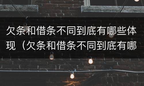 欠条和借条不同到底有哪些体现（欠条和借条不同到底有哪些体现呢）