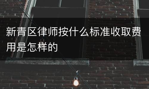 新青区律师按什么标准收取费用是怎样的