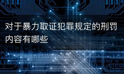 对于暴力取证犯罪规定的刑罚内容有哪些