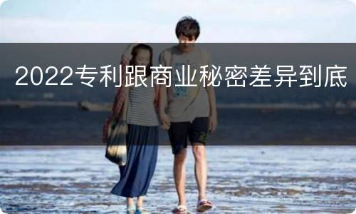 2022专利跟商业秘密差异到底
