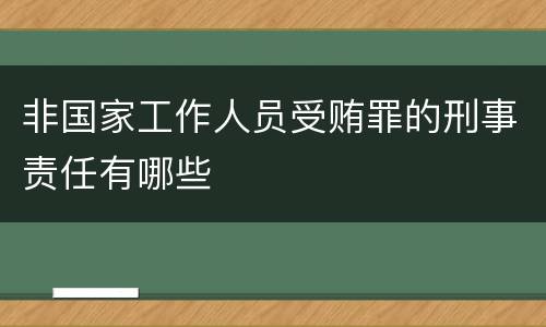非国家工作人员受贿罪的刑事责任有哪些