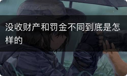 没收财产和罚金不同到底是怎样的