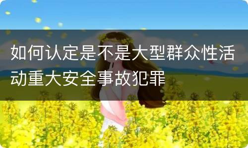 如何认定是不是大型群众性活动重大安全事故犯罪