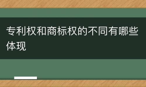 专利权和商标权的不同有哪些体现