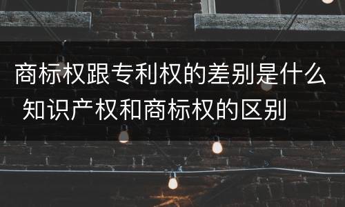 商标权跟专利权的差别是什么 知识产权和商标权的区别